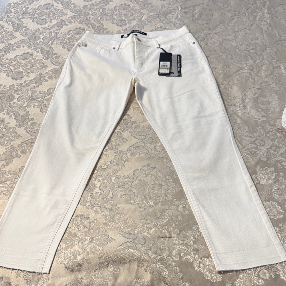 Karl Lagerfeld Women's Cream Skinny Jeans
